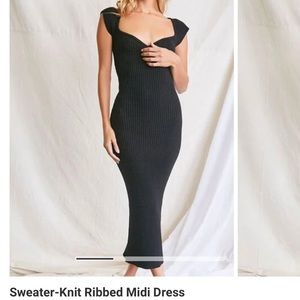 Sweater Knit Ribbed Midi Dress